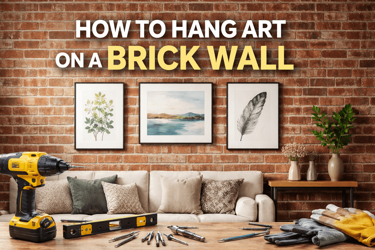 Read more about the article how to hang art on a brick wall